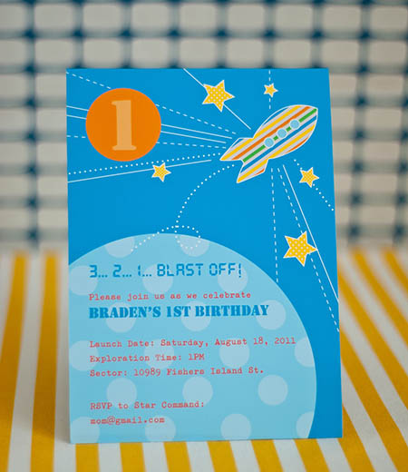 Spaceship Rocket Birthday Party Printable Invitation